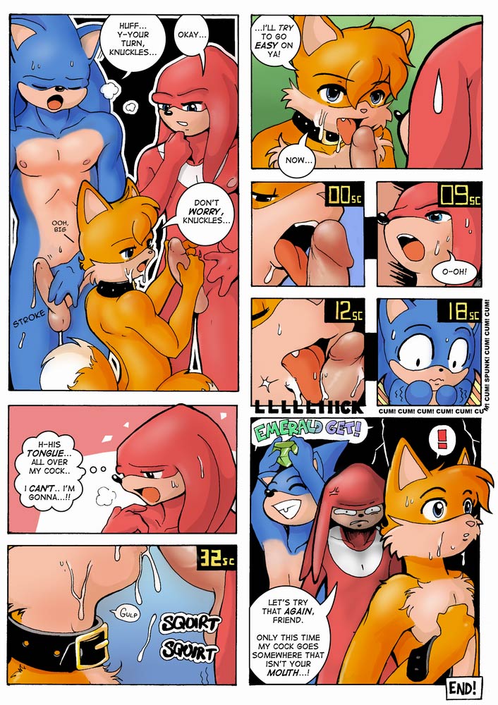 age_difference balls battle_angel collar comic cum fellatio furry grin knuckles_the_echidna male/male male_only miles_"tails"_prower multiple_tails nuts oral penis sega sonic sonic_the_hedgehog sonic_the_hedgehog_(series) sottocolle sweat tail teen testicle testicles text yaoi young