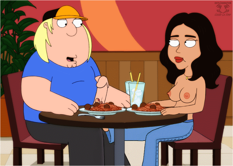 boner chewing chris_griffin family_guy foot funny gif guido_l isabella restaurant spaghetti table topless