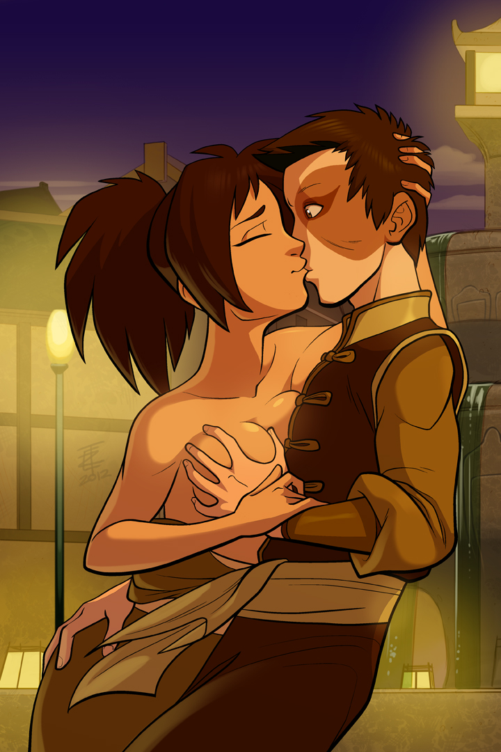 avatar:_the_last_airbender breast_grab jin jin_(avatar) kissing zet13 zuko