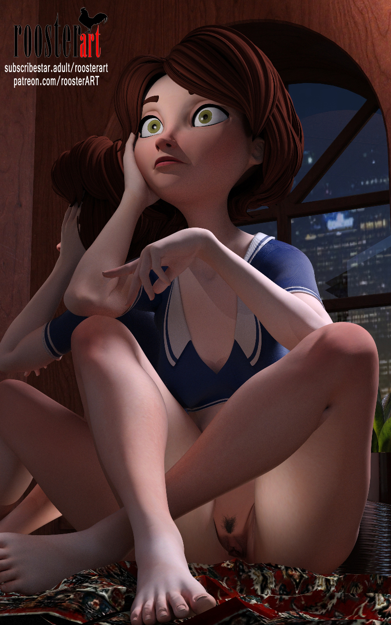 10:16 1girl 3d 3d_(artwork) aunt aunt_cass barefoot big_hero_6 brown_hair carpet cass_hamada city cityscape cleavage closed_mouth disney elbows feet female_focus female_pubic_hair green_eyes indoors knees light-skinned_female light_skin medium_hair mirror no_pants open_eyes partially_clothed patreon patreon_username pubic_hair pussy room roosterart solo_focus subscribestar subscribestar_username toes window