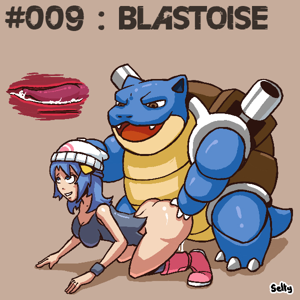 1female 1girl all_fours blastoise bottomless cum cum_in_pussy cum_inside dawn dawn_(pokemon) doggystyle female female_human female_human/male_pokemon from_behind hikari_(pokemon) human/pokemon internal interspecies male_pokemon no_panties partially_clothed pokemon pokephilia selty sex vaginal vaginal_penetration