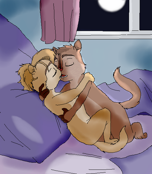 alvin_and_the_chipmunks alvin_seville bed brittany_and_the_chipettes brittany_miller chipettes chipmunk closed_eyes cute furry kissing night romantic