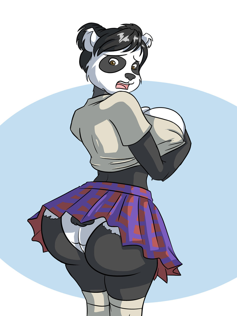 anthro ass axel-rosered furry panda panties underwear