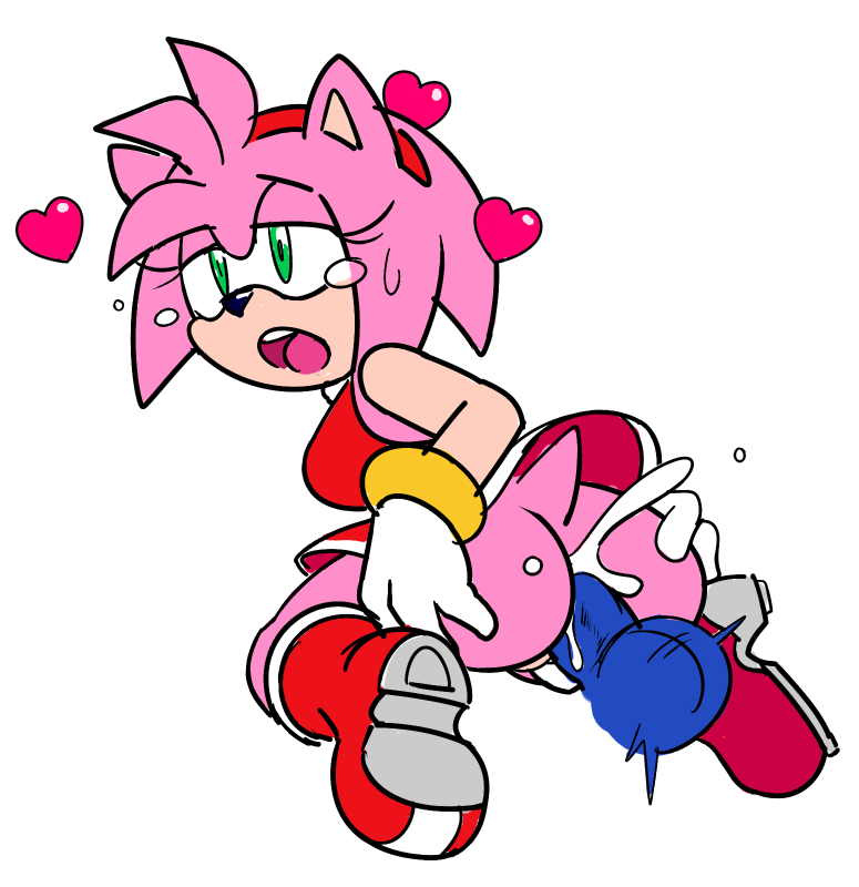 1girl amy_rose anal anal_penetration anthro ass breasts clothed clothing cum cum_in_ass cum_inside disembodied_penis duo erection faceless_male furry hand_on_butt heart hedgehog humanoid_penis male male/female mammal open_mouth penetration penis pussy sega sex simple_background sonic_the_hedgehog sweat tears testicles watatanza