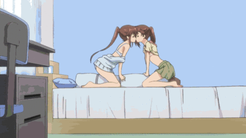 2girls animated animated_gif anime barefoot bed bra brown_hair censored chair closed_eyes crotch_rub desk female from_side gif grinding hair incest indoors kissing kissxsis long_hair lowres masturbation multiple_girls pillow_sex ponytail profile rubbing shirt_lift siblings sisters skirt suminoe_ako suminoe_riko twincest twins underwear yuri