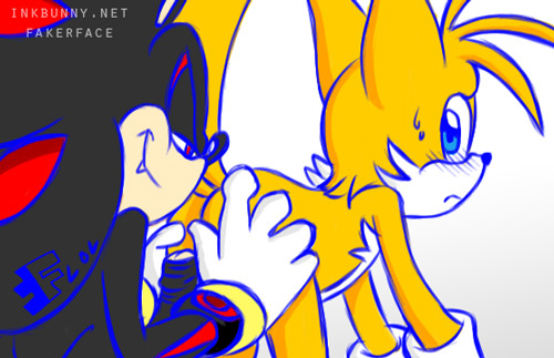 anal ass blush canine couple eye_contact fakerface fox gay male miles_"tails"_prower miles_prower penis sega sex shadow_the_hedgehog smile uncut