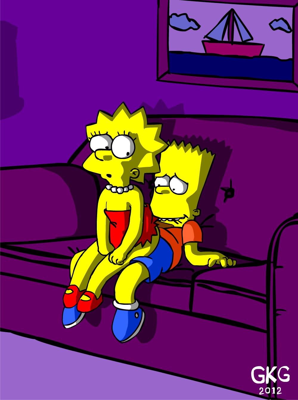 ass bart_simpson gkg incest lisa_simpson no_panties reverse_cowgirl the_simpsons yellow_skin
