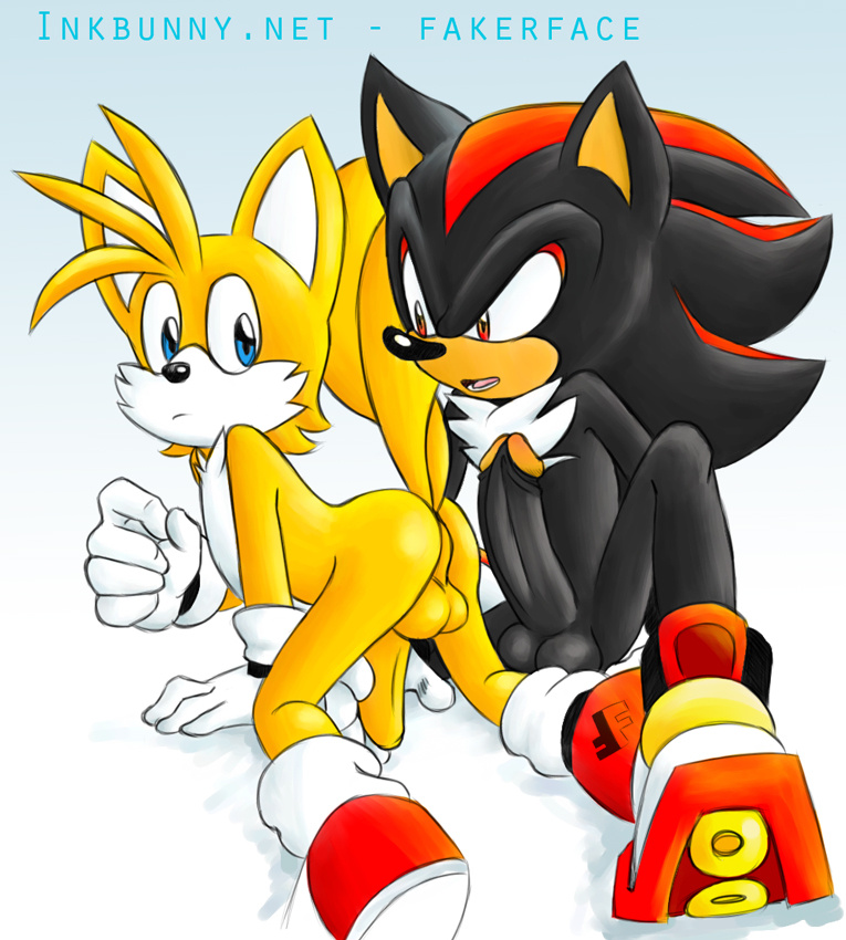 blue_eyes canine fakerface fox gay male miles_"tails"_prower penis red_eyes sega shadow_the_hedgehog