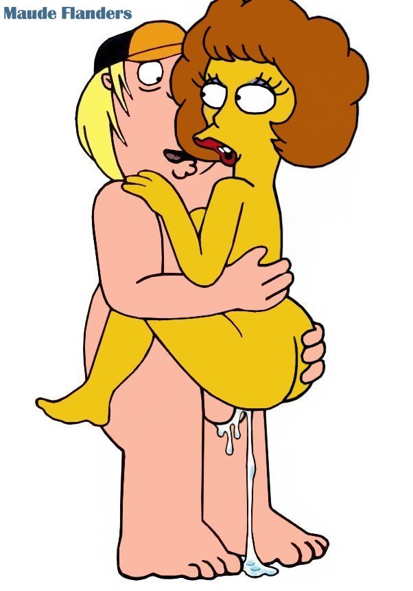 age_difference cartoon_milf chris_griffin crossover cum_inside excessive_cum family_guy maude_flanders the_simpsons yellow_skin