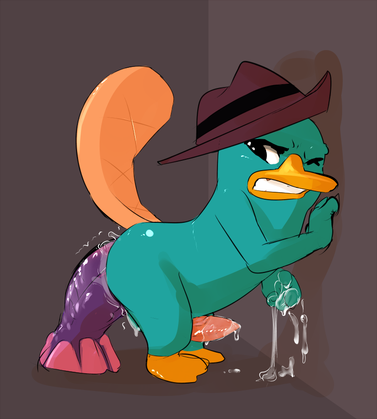 1boy cumshot dildo disney furry male male_only perry_the_platypus phineas_and_ferb platypus