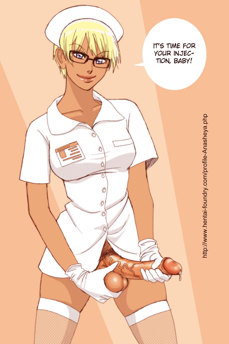 anasheya erection futanari imminent_sex nurse nurse_uniform original original_character tanned_skin