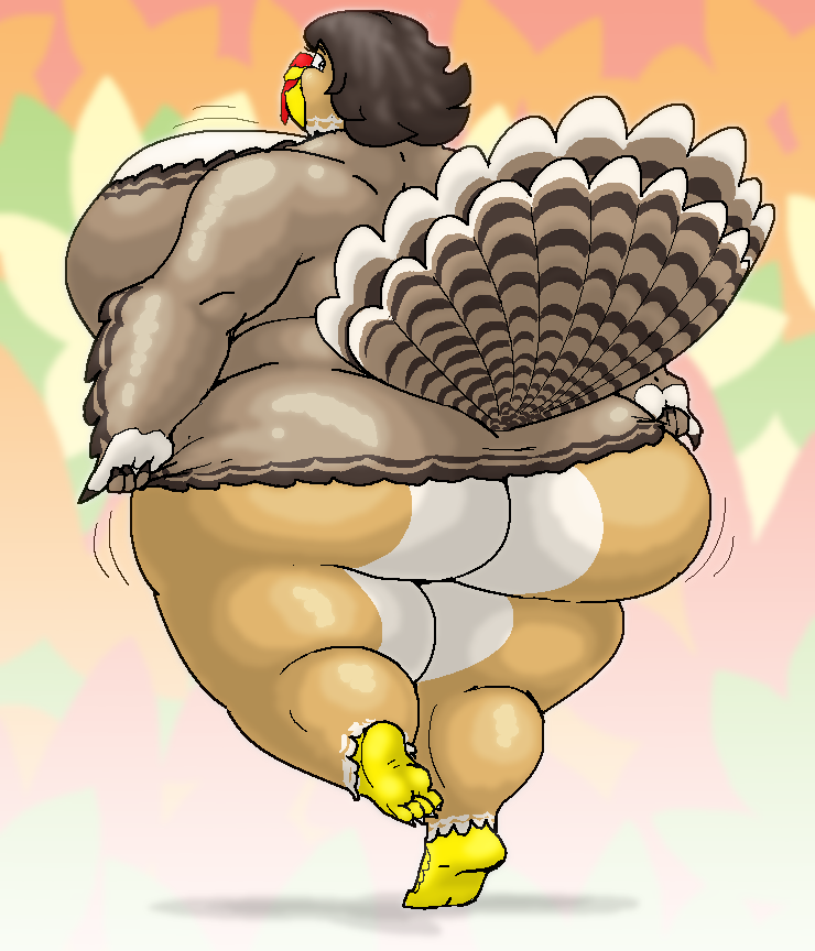 ass avian female morbidly_obese overweight solo turkey vdisco warm_colors