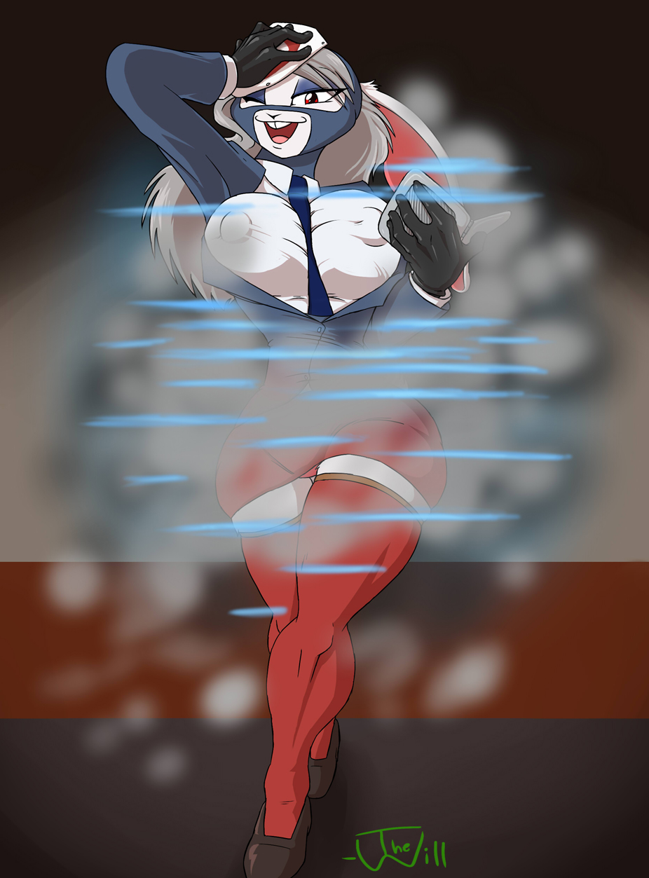 2012 big_breasts breasts clothing cloud disguise female fog lagomorph lapine neck_tie necktie open_mouth rabbit shoes skimpy smoke solo spy_(team_fortress_2) stockings suit team_fortress_2 the_will video_games