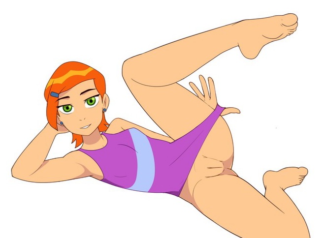 aged_up artist_request ben_10 breasts cartoon_network gwen_tennyson one-piece_swimsuit small_breasts swimsuit tagme teen