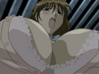 1girl :o animated animated_gif anime bangs blush bounce bouncing bouncing_breasts bra bra_pull breasts brown_eyes brown_hair clothed_sex cowgirl_position dark from_below gif girl_on_top hentai huge_breasts indoors lingerie lowres nipple_slip nipples open_clothes open_mouth open_shirt pov sex shirt short_hair skirt solo_focus straddle straddling sweat tanigawa_harumi the_gattsu the_guts! underwear white_bra women_at_work