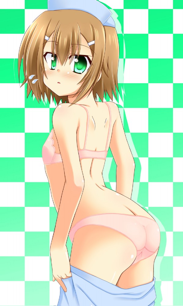 baka_to_test_to_shoukanjuu blush bra kinoshita_hideyoshi lask lingerie nurse ass panties posterior_cleavage trap undressing
