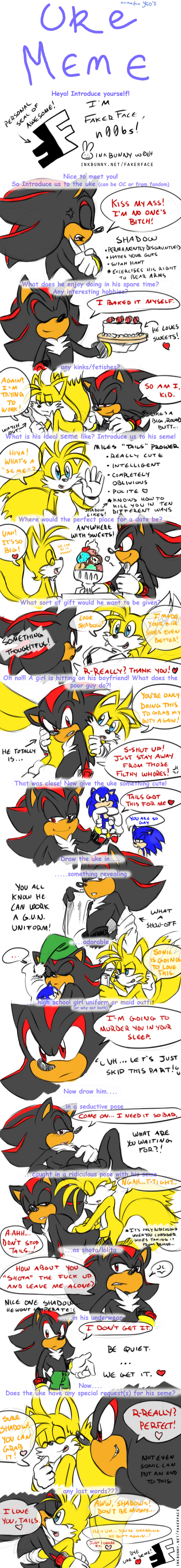 comic fakerface_(artist) furry gay male miles_"tails"_prower shadow_the_hedgehog shails