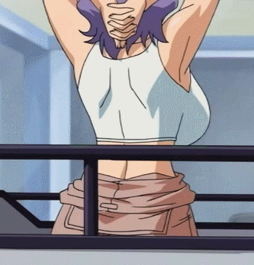animated animated_gif arbeit_shiyou!!_let`s_arbeit! backboob bouncing_breasts breasts gif harase_yuri huge_breasts lowres magic nipples open_clothes open_shirt purple_hair shirt undressing