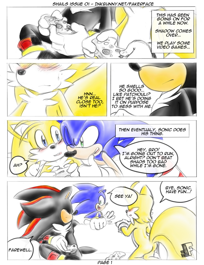 anal doujin fakerface_(artist) foreskin fox hedgehog miles_"tails"_prower oral shadow_the_hedgehog shails sonic_the_hedgehog uncut