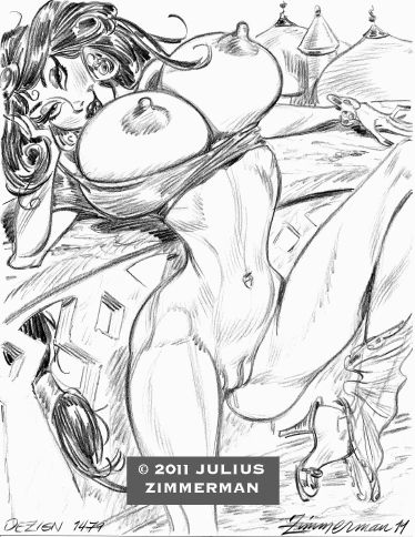 2011 aladdin_(series) balcony big_breasts breasts disney julius_zimmerman_(artist) legs monochrome posing princess_jasmine pussy