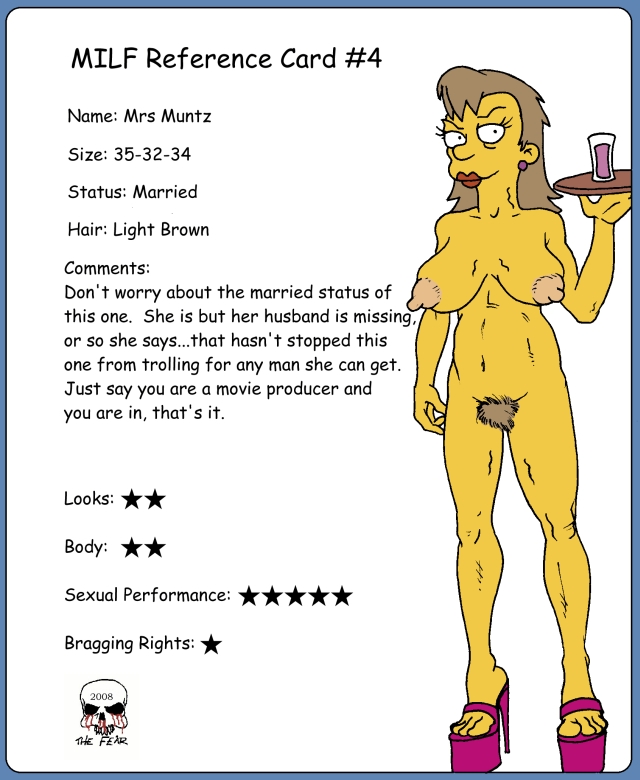 breasts high_heels mrs._muntz nude pussy smile the_fear the_simpsons yellow_skin