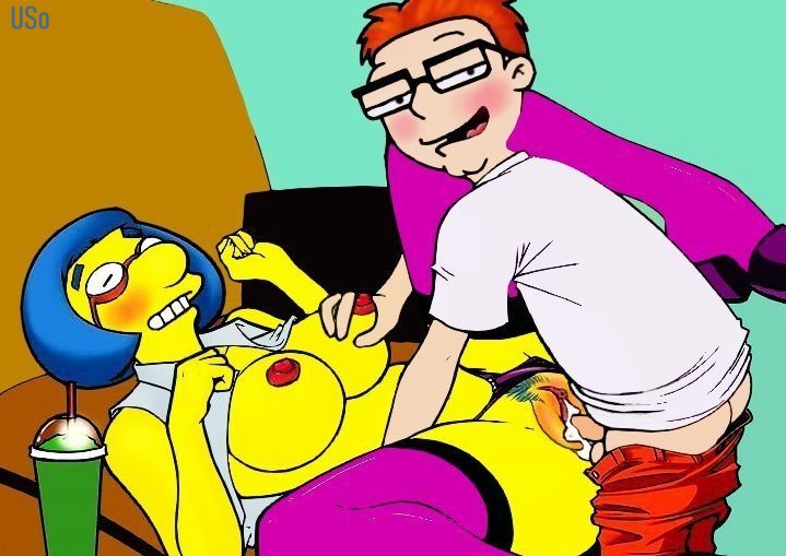 american_dad big_breasts blue_skin cheating_wife crossover cum_inside dialogue family_guy glasses luann_van_houten penis puffy_pussy steve_smith uso_(artist) vaginal yellow_skin
