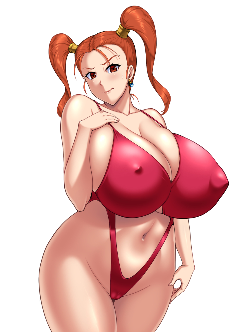 1girl big_breasts breasts clothed_female dragon_quest dragon_quest_viii female_focus female_only huge_breasts jessica_albert jessica_albert_(dragon_quest) kawanuma_uotsuri long_hair open_mouth red_hair solo_female solo_focus teen video_game_character video_game_franchise