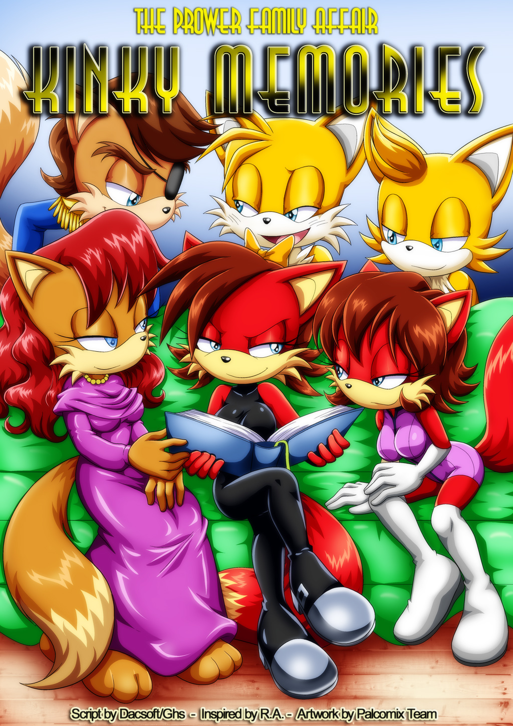 amadeus_prower bbmbbf comic cover_page fiona_fox kinky_memories max_prower melanie_prower miles_"tails"_prower mobius_unleashed palcomix rosemary_prower sega sonic_the_hedgehog_(series)