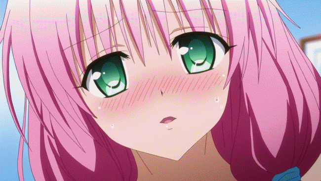1boy 1girl animated animated_gif ass blush bouncing_breasts breast_on_chest breast_press breasts brown_eyes brown_hair couple covering covering_breasts crotch_rub gif girl_on_top green_eyes grinding hetero huge_filesize incoming_kiss kiss kissing lala_satalin_deviluke large_breasts long_hair naughty_face navel off_shoulder pink_hair shirt_lift short_hair short_shorts shorts sideboob strap_slip sweat tail to_love-ru to_love-ru_darkness twintails undressing yuuki_rito