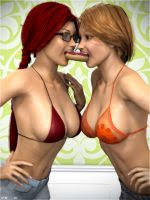 breasts duo glasses hot_dog sydgrl3d