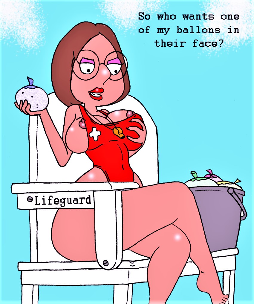 ass erect_nipples family_guy glasses huge_breasts lifeguard meg_griffin nipple_slip sbb swimsuit thighs