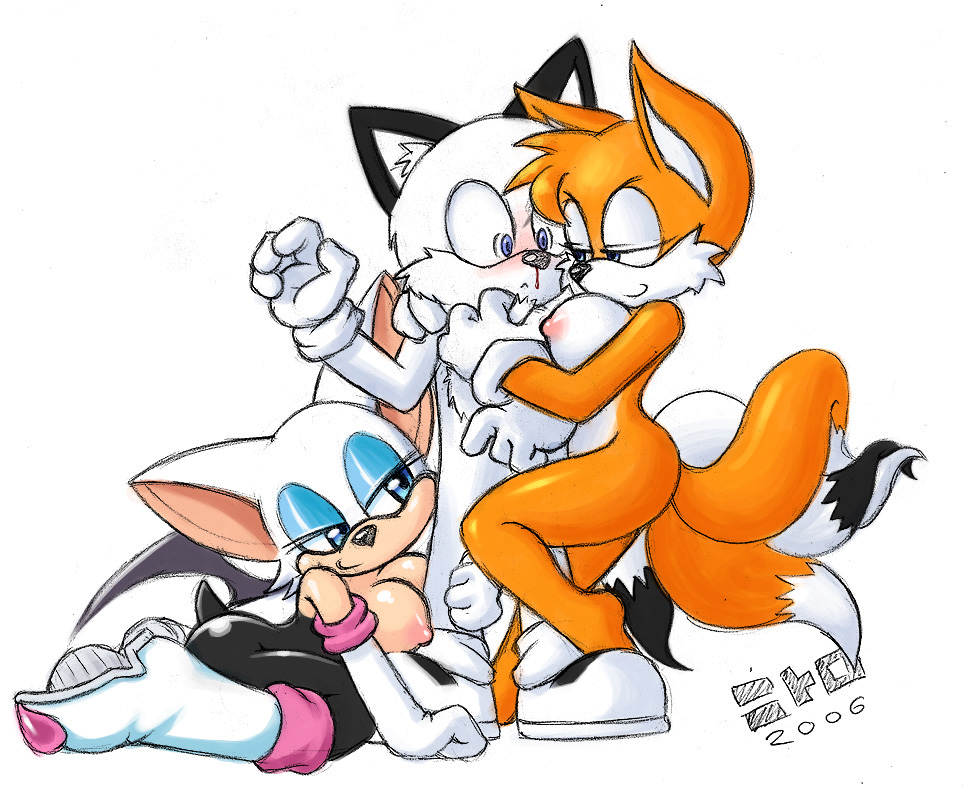 2006 genderswap miles_"tails"_prower millie_tailsko multiple_tails nitro_(artist) rouge_the_bat rule_63 sega sonic_(series) sonic_the_hedgehog_(series) source_request tail
