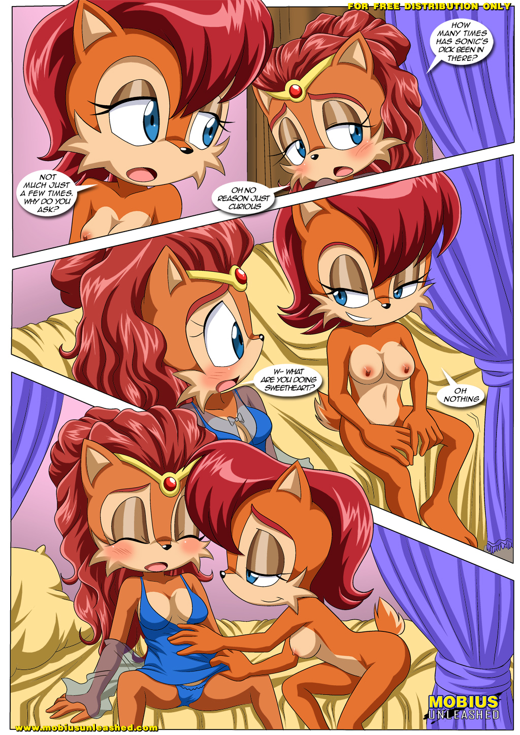 a_helping_hand alicia_acorn archie_comics bbmbbf blush breasts comic dialogue incest mobius_unleashed mother_&amp;_daughter nipples palcomix rodent sally_acorn sega sonic_*(series) sonic_the_hedgehog_(series) squirrel text yuri