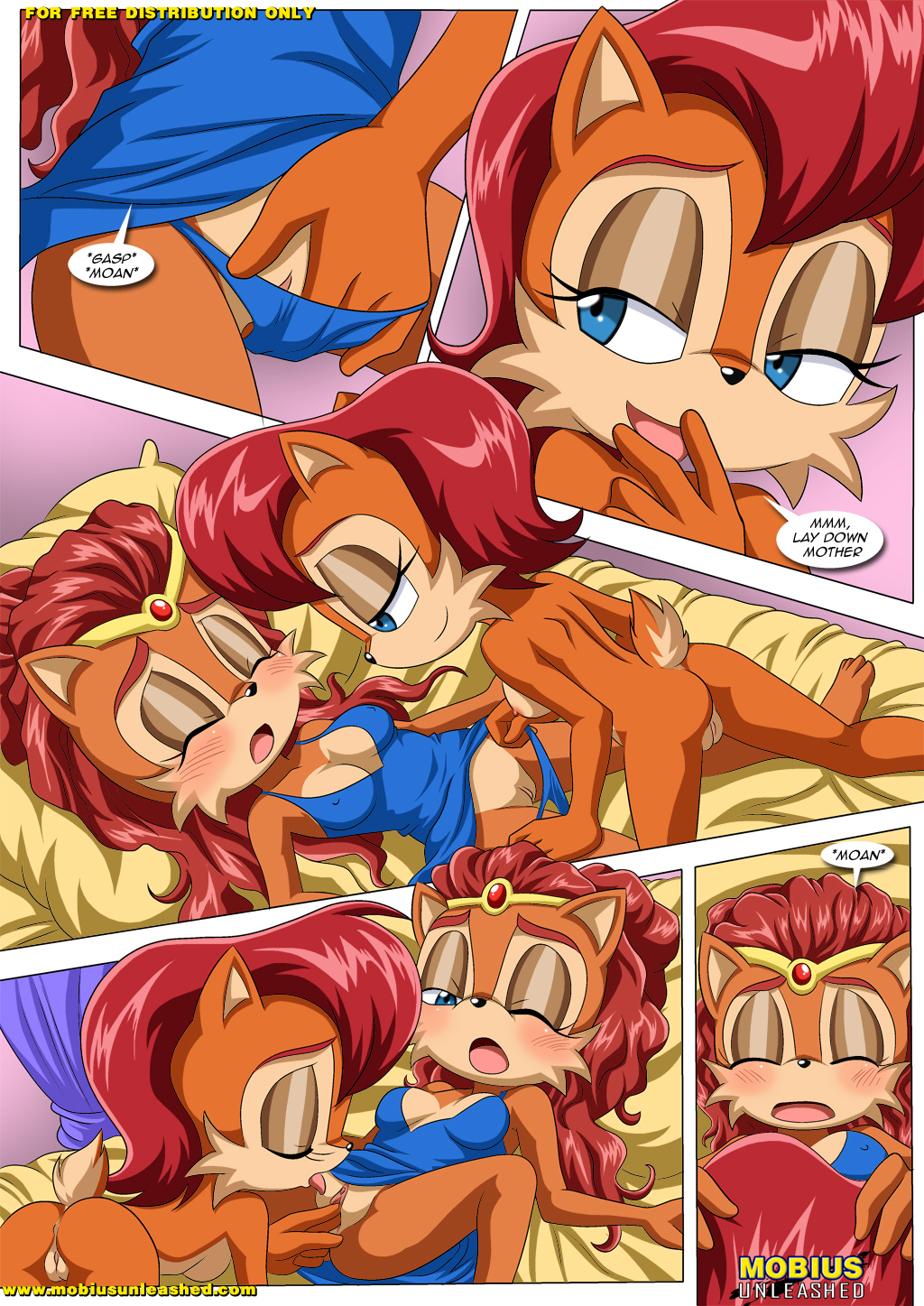 a_helping_hand alicia_acorn archie_comics ass bbmbbf blush comic dialogue dress female incest mobius_unleashed mother_&amp;_daughter palcomix pussy pussylicking rodent sally_acorn sega sonic_*(series) sonic_the_hedgehog_(series) squirrel text tongue yuri