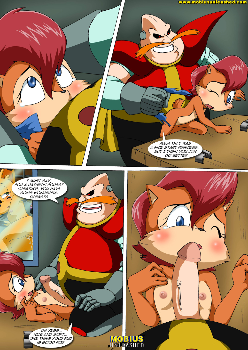 anthro archie_comics bbmbbf blush breasts caught_by_the_tail comic crying furry lying mobius_unleashed paizuri palcomix robotnik sally_acorn sega sonic_(series) sonic_team sonic_the_hedgehog_(series) tears torn_clothing