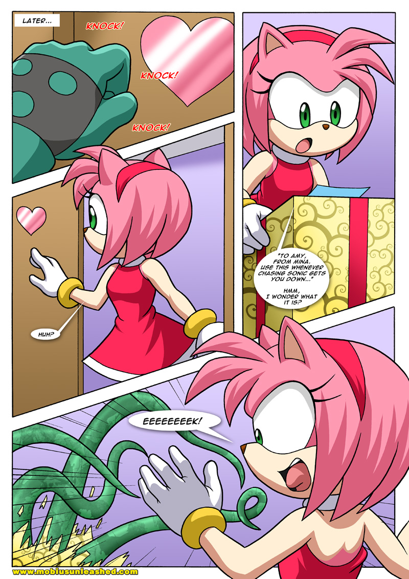 amy_rose anthro archie_comics bbmbbf comic furry mina's_tentacle_troubles mobius_unleashed palcomix sega sonic_(series) sonic_the_hedgehog_(series)