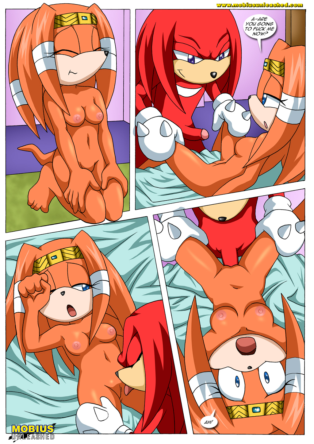 anthro bbmbbf breasts butt comic echidna female furry knuckles_the_echidna lying mobius_unleashed oral oral_sex orgasm palcomix penetration penis pussy pussylicking saturday_night_fun_3.5 sega sex sonic sonic_(series) sonic_the_hedgehog_(series) swallowing tikal_the_echidna tongue vaginal