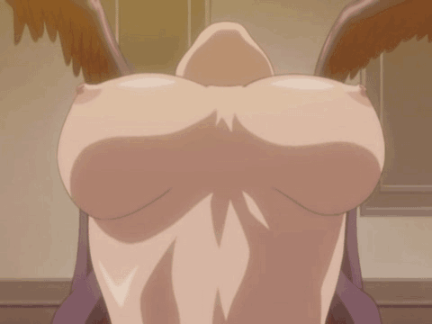 animated animated_gif big_breasts bounce bouncing_breasts breasts cambrian gif head_back large_breasts lowres nipples sex source_request wings