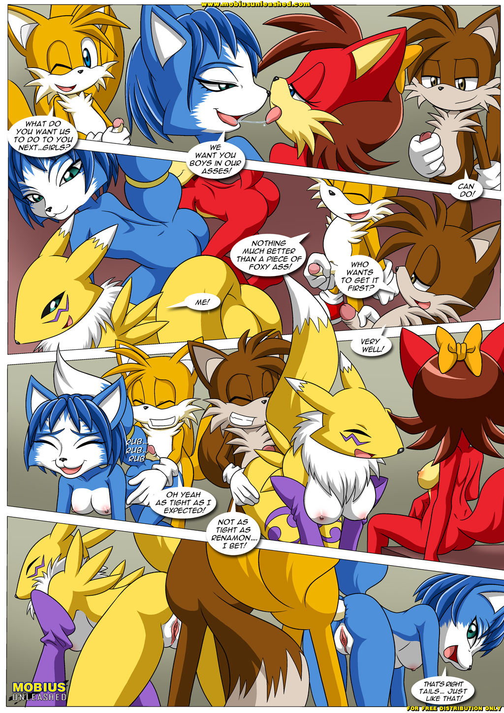 archie_comics bbmbbf canine comic cum digimon female fiona_fox fox foxxxes hetero krystal male miles_"tails"_prower mobius_unleashed multiple_tails nintendo oral_sex orgasm palcomix penis pussy renamon sega sex sonic_(series) sonic_the_hedgehog_(series) star_fox tail text vaginal video_games
