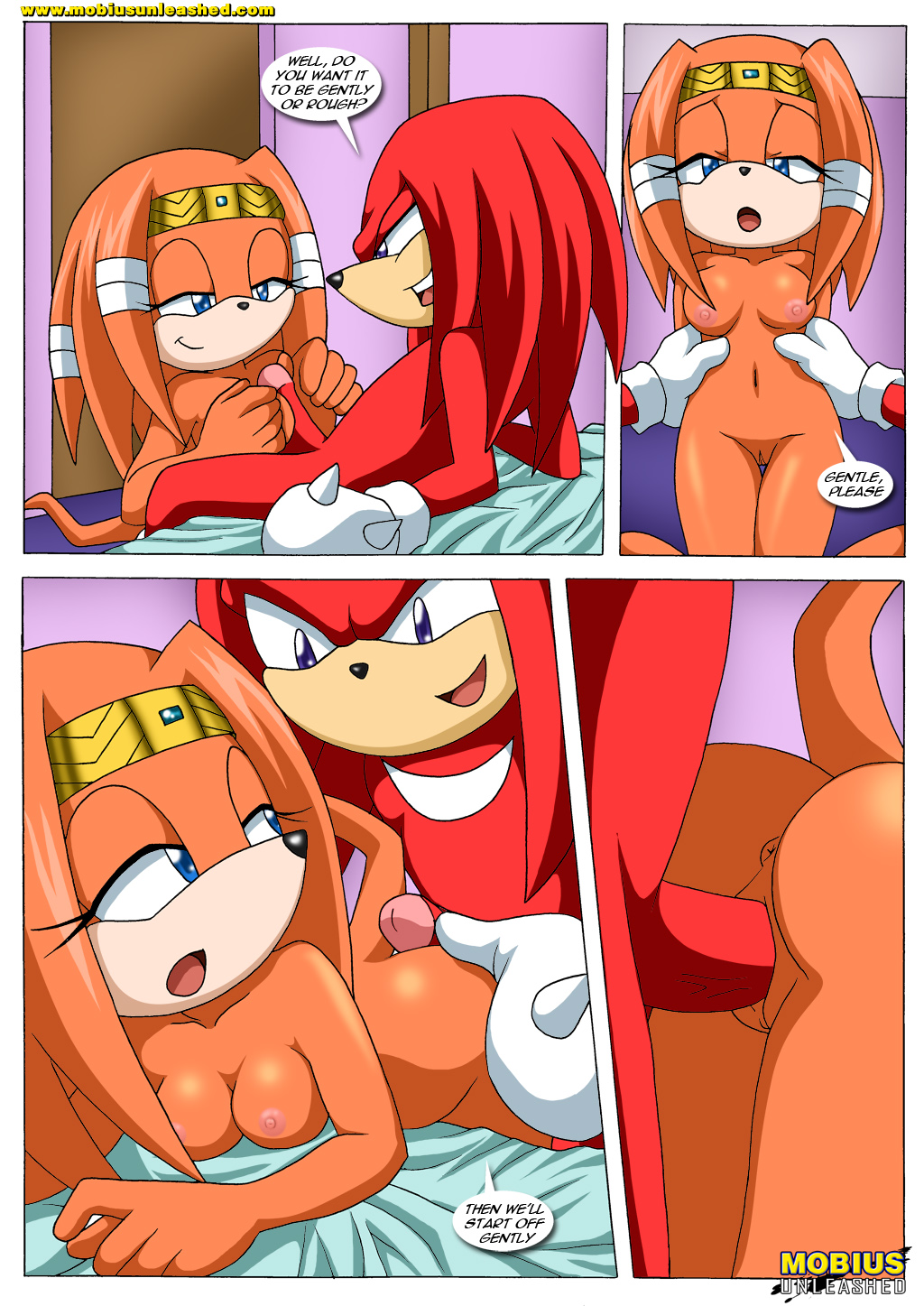 anthro anus bbmbbf breasts butt comic echidna female from_behind furry hot_dogging knuckles_the_echidna lying mobius_unleashed paizuri palcomix penetration penis pussy saturday_night_fun_3.5 sega sex sonic sonic_(series) sonic_the_hedgehog_(series) tikal_the_echidna vaginal