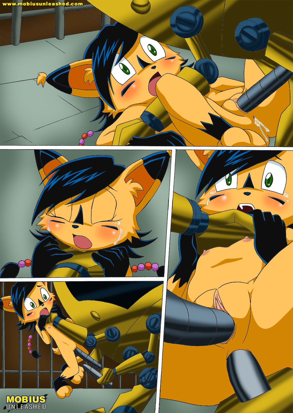 anal anal_penetration anthro archie_comics bbmbbf blush breasts caught_by_the_tail comic crying cum furry mobius_unleashed nicole_the_lynx palcomix penetration pussy rape robot sega sonic_(series) sonic_team sonic_the_hedgehog_(series) spread_legs spreading tears