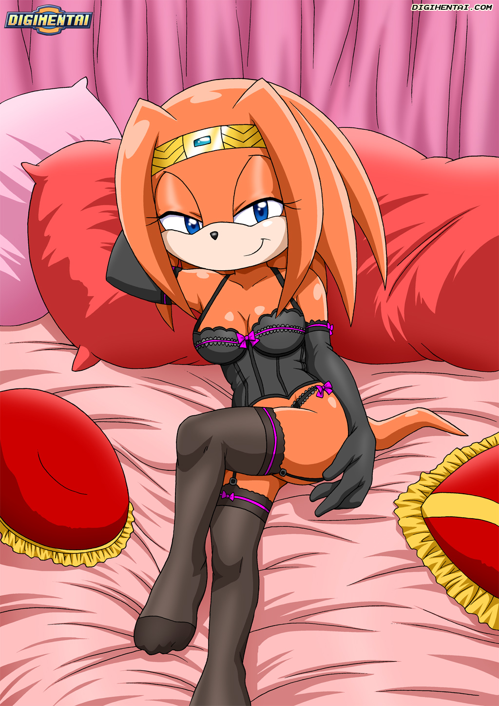 alluring anthro bbmbbf bed bow breasts comic echidna female furry hair hairband hedgehog lingerie mobius_unleashed palcomix saturday_night_fun_3.5 sega sonic sonic_(series) sonic_the_hedgehog_(series) tikal_the_echidna