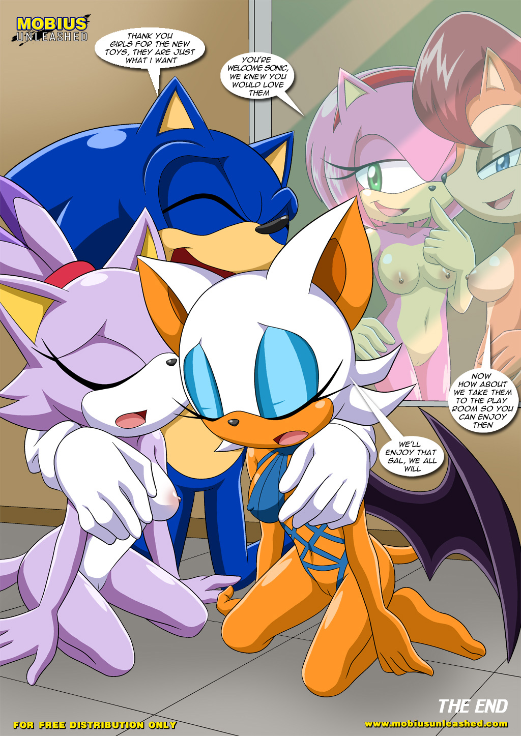 amy_rose anthro archie_comics bbmbbf blaze_the_cat breasts clothing comic dialog hedgehog mobius_unleashed nude palcomix rouge_the_bat sally_acorn sega sleeping sonic_(series) sonic_the_hedgehog sonic_the_hedgehog_(series) text the_heat_of_passion