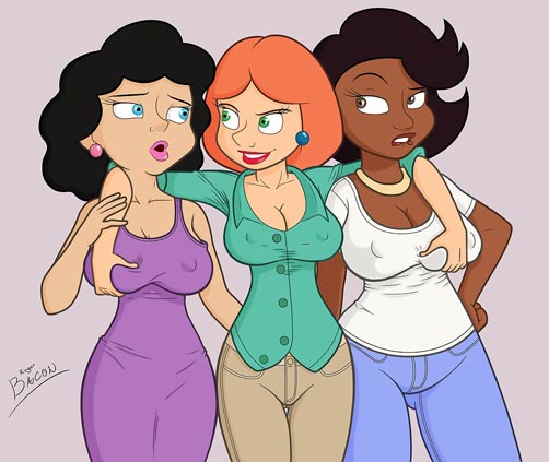 aroused bonnie_swanson breast_grab breasts donna_tubbs family_guy lois_griffin roger_bacon the_cleveland_show