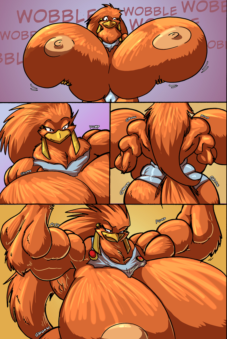 beach_birds big_ass big_breasts breast_expansion breasts full_color furry huge_breasts inflation jaeh muscle muscular_female nipples