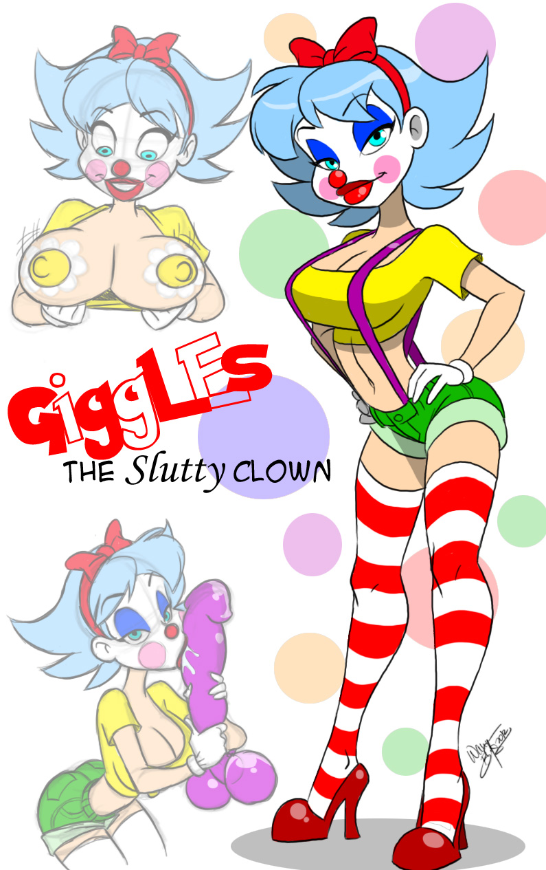 aeolus ass balloon breasts cleavage fellatio female flash giggles_the_slutty_clown high_heels jean_shorts navel oral pasties smile stockings suspenders