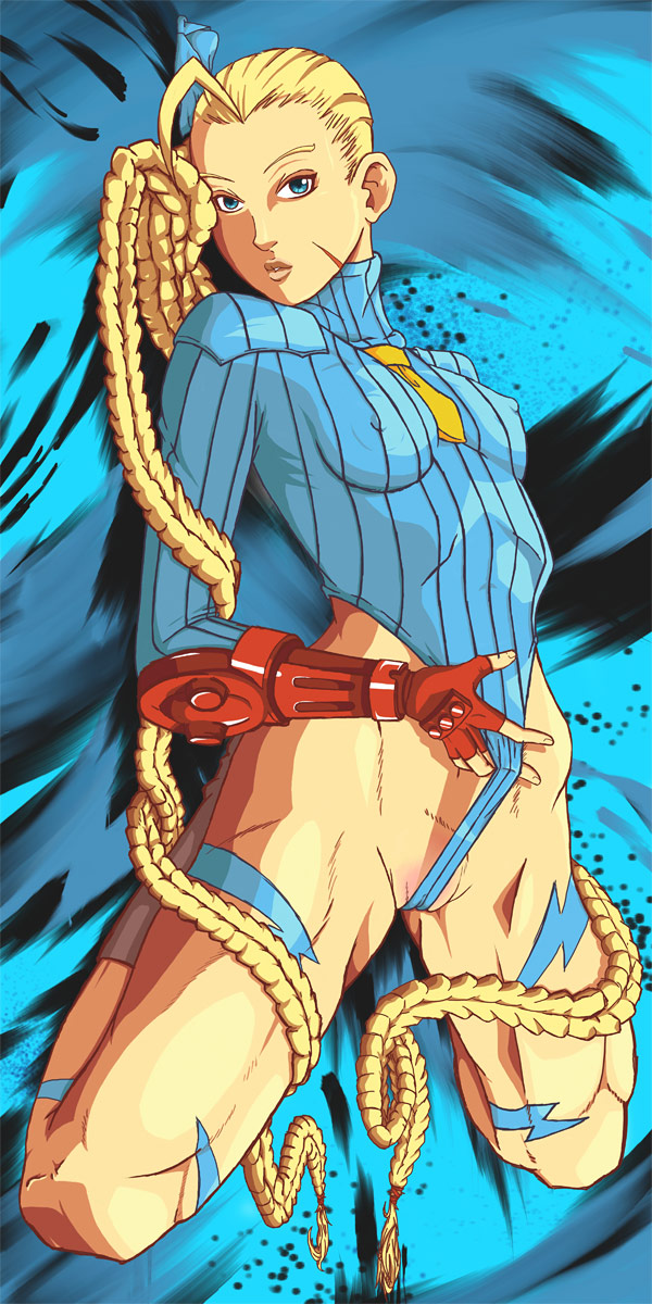 1girl 90s absurdly_long_hair absurdres ahoge antenna_hair blonde_hair blue_eyes blue_leotard boots braid breasts cameltoe cammy_white capcom edited elbow_gloves erect_nipples female fingerless_gloves gloves highres huge_ahoge huge_filesize labia leotard leotard_pull lips long_hair looking_at_viewer low-tied_long_hair lying medium_breasts necktie no_hat no_headwear no_panties on_back parted_lips ribbed_leotard solo street_fighter street_fighter_zero street_fighter_zero_(series) street_fighter_zero_3 themasterofgore thong_leotard tied_hair twin_braids very_long_hair