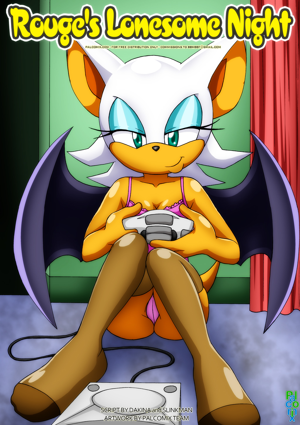 bat bbmbbf comic controller female furry looking_at_viewer mammal mobius_unleashed palcomix panties rouge's_lonesome_night rouge_the_bat sega smile solo sonic_(series) sonic_the_hedgehog_(series) text underwear