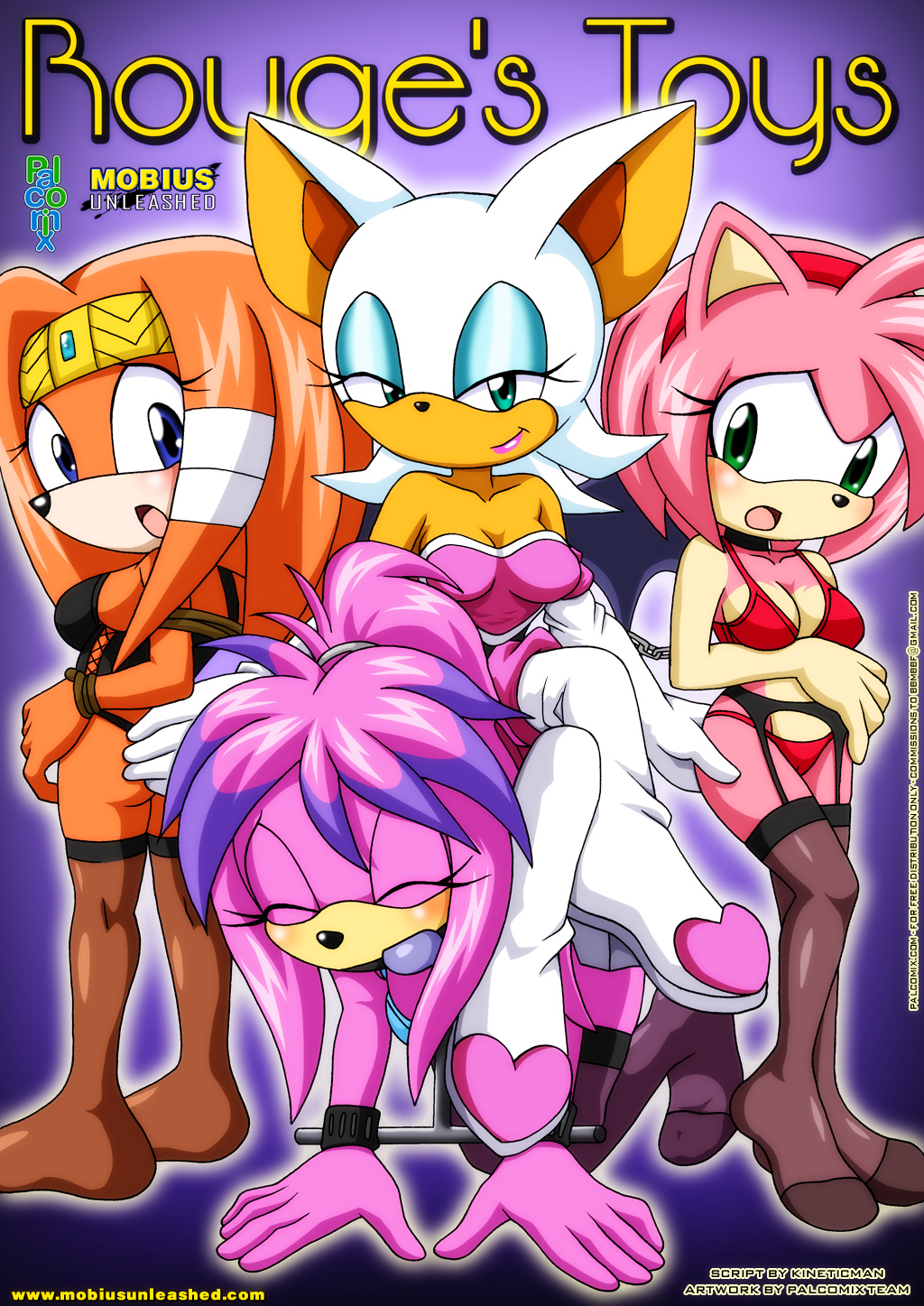 amy_rose archie_comics bbmbbf bondage comic cover_page furry julie-su mobius_unleashed palcomix rouge's_toys rouge_the_bat sega sex_slave slave sonic_(series) sonic_the_hedgehog_(series) text tikal_the_echidna yuri