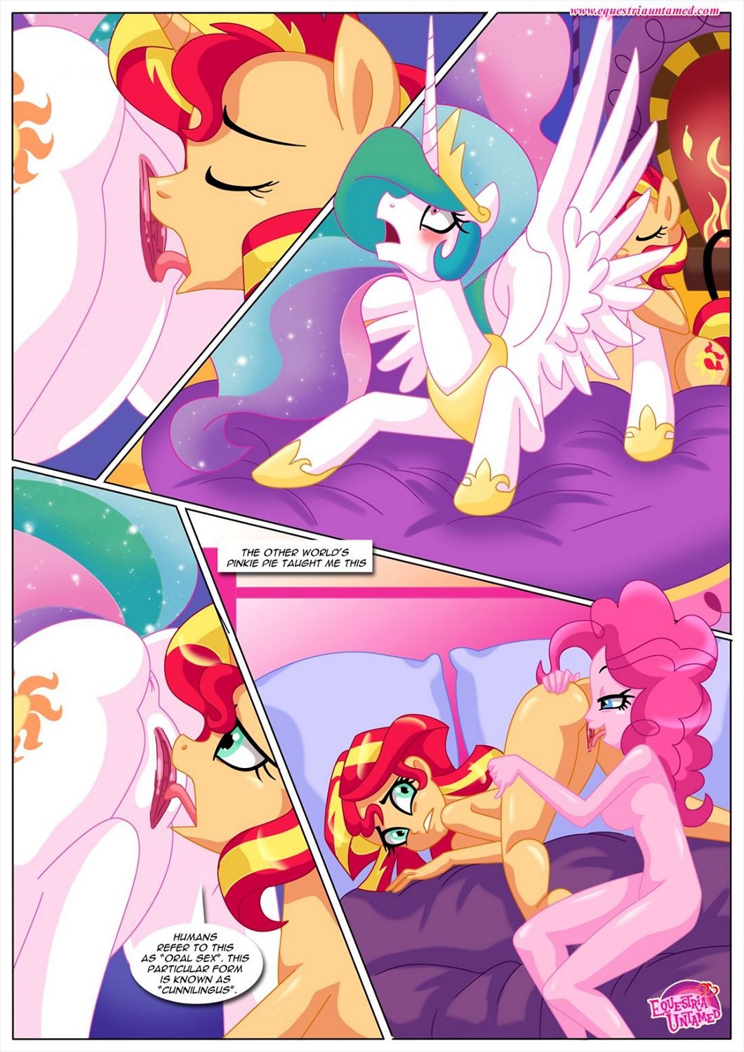 3_girls 3girls alicorn ass comic cunnilingus cutie_mark equestria_girls equestria_untamed female female/female female_only female_unicorn horn human licking_pussy like_humans_do nude oral oral_sex palcomix pinkie_pie pinkie_pie_(mlp) pony princess_celestia princess_celestia_(mlp) pussy pussylicking sunset_shimmer sunset_shimmer_(eg) tail unicorn wings yuri